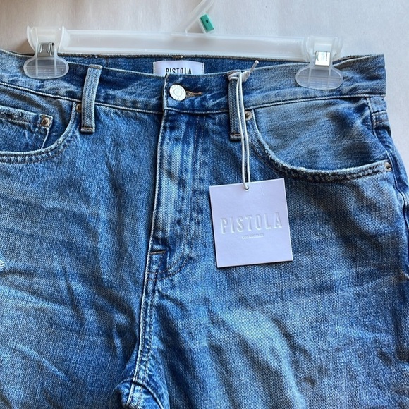 Pistola High Rise Distressed Blue Jeans - Picture 15 of 15